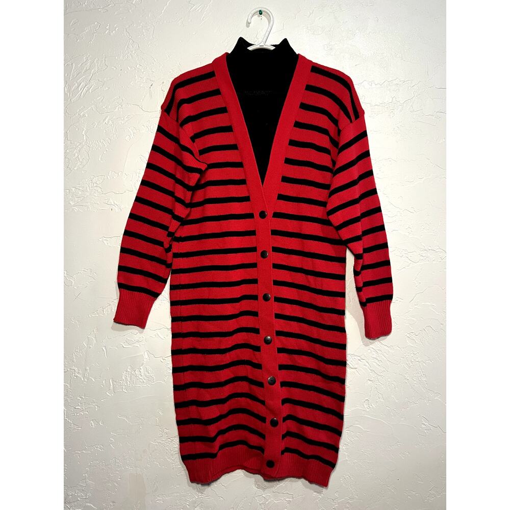 Amilano collection vintage mock neck stripe sweater dress womens small y2k retro